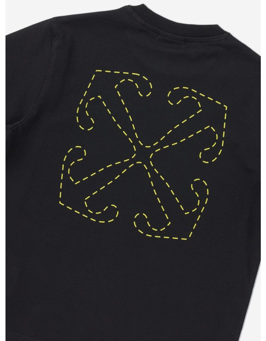 Off-White Boys Arrow Stitched T-Shirt in Black - 3