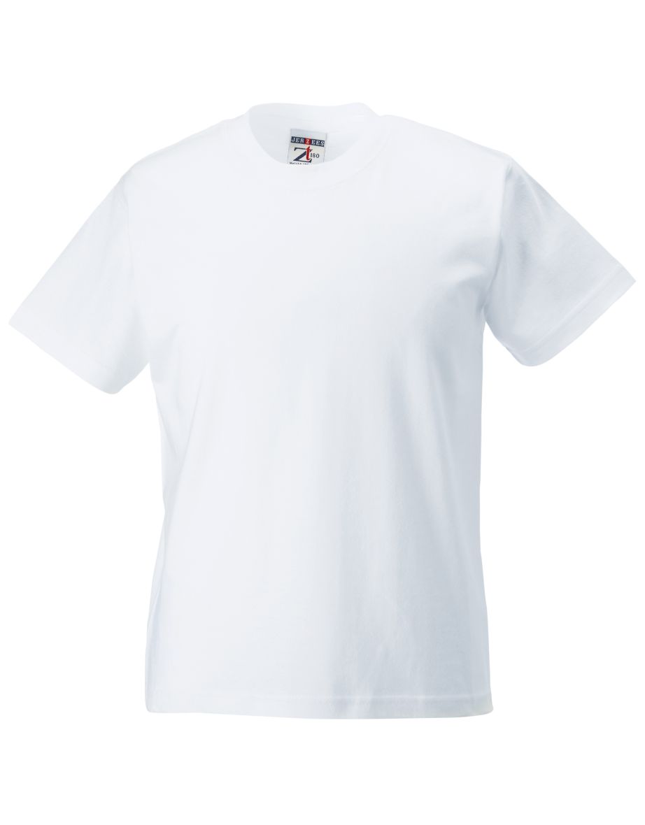 Jerzees Schoolgear Childrens Classic Plain T-Shirt (Pack of 2) - White