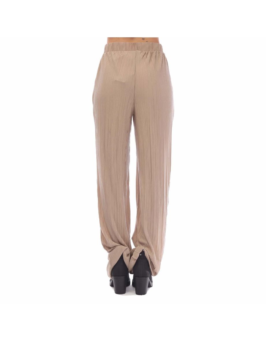 Women's Vero Moda Cira Plisse Trousers in Brown - 1