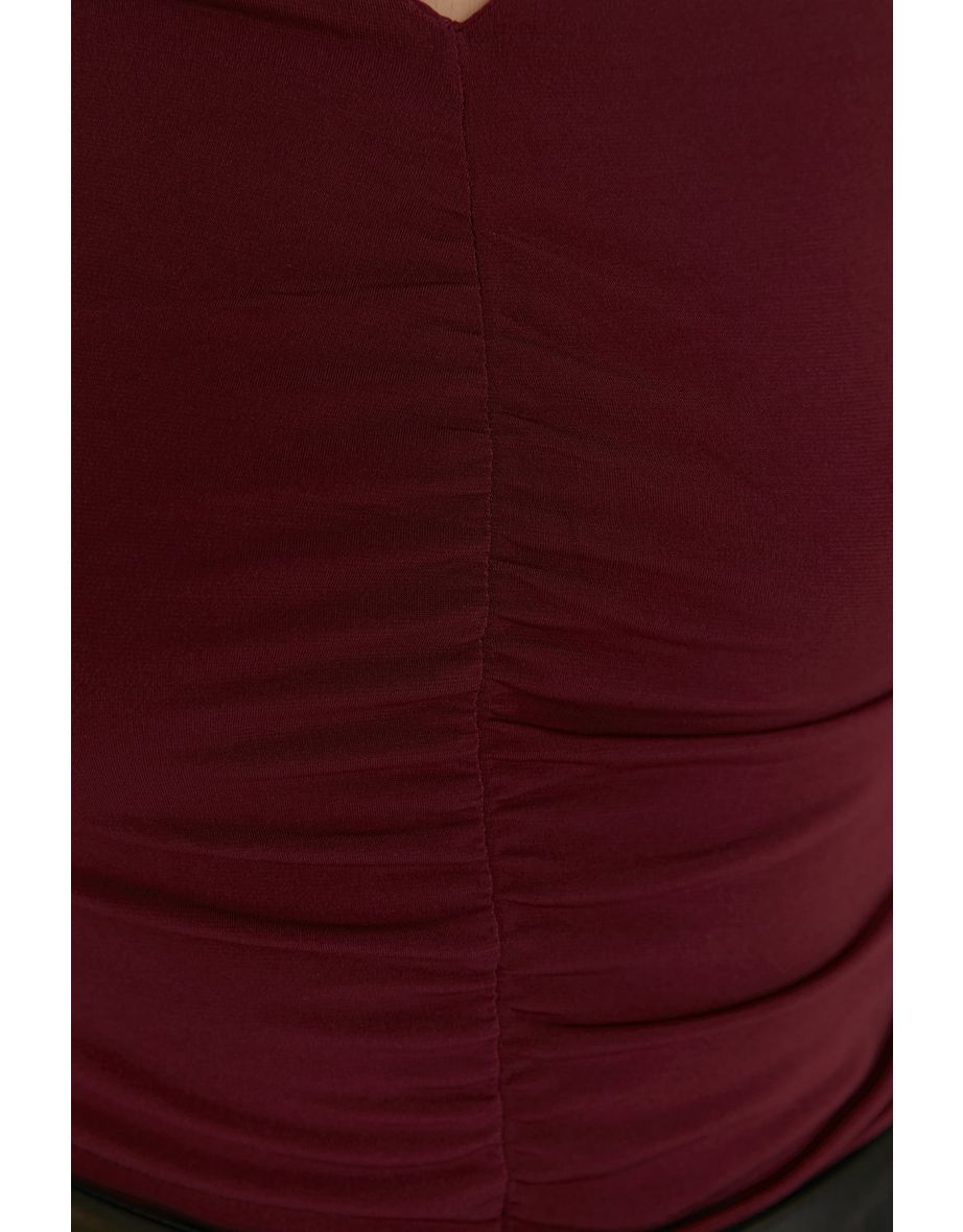 Blouse - Burgundy - Slim fit - 7