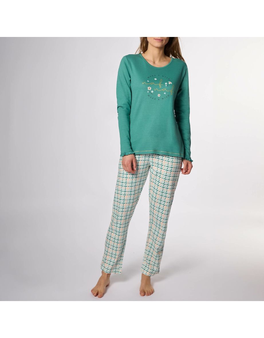 Tweed Cotton Pyjamas with Long Sleeves