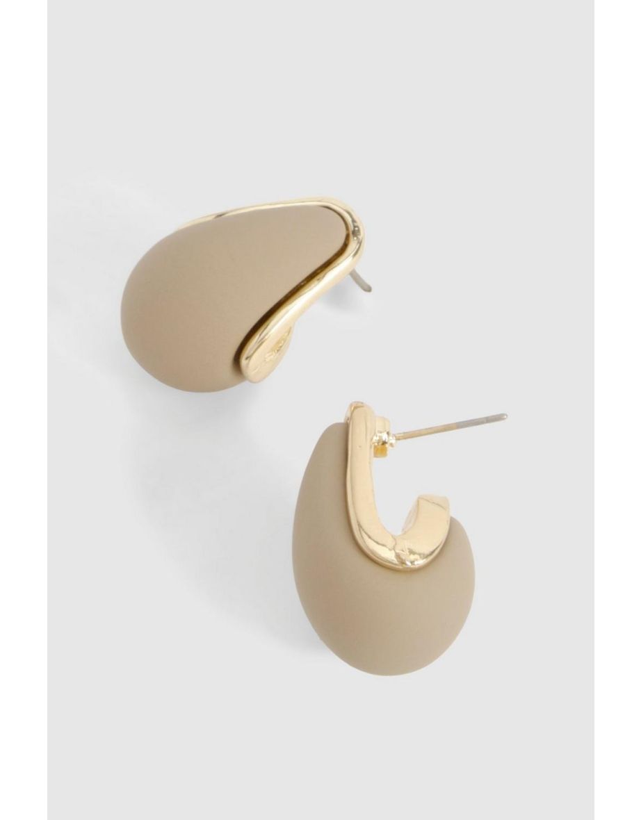 Nude Tear Drop Earrings - nude - 2
