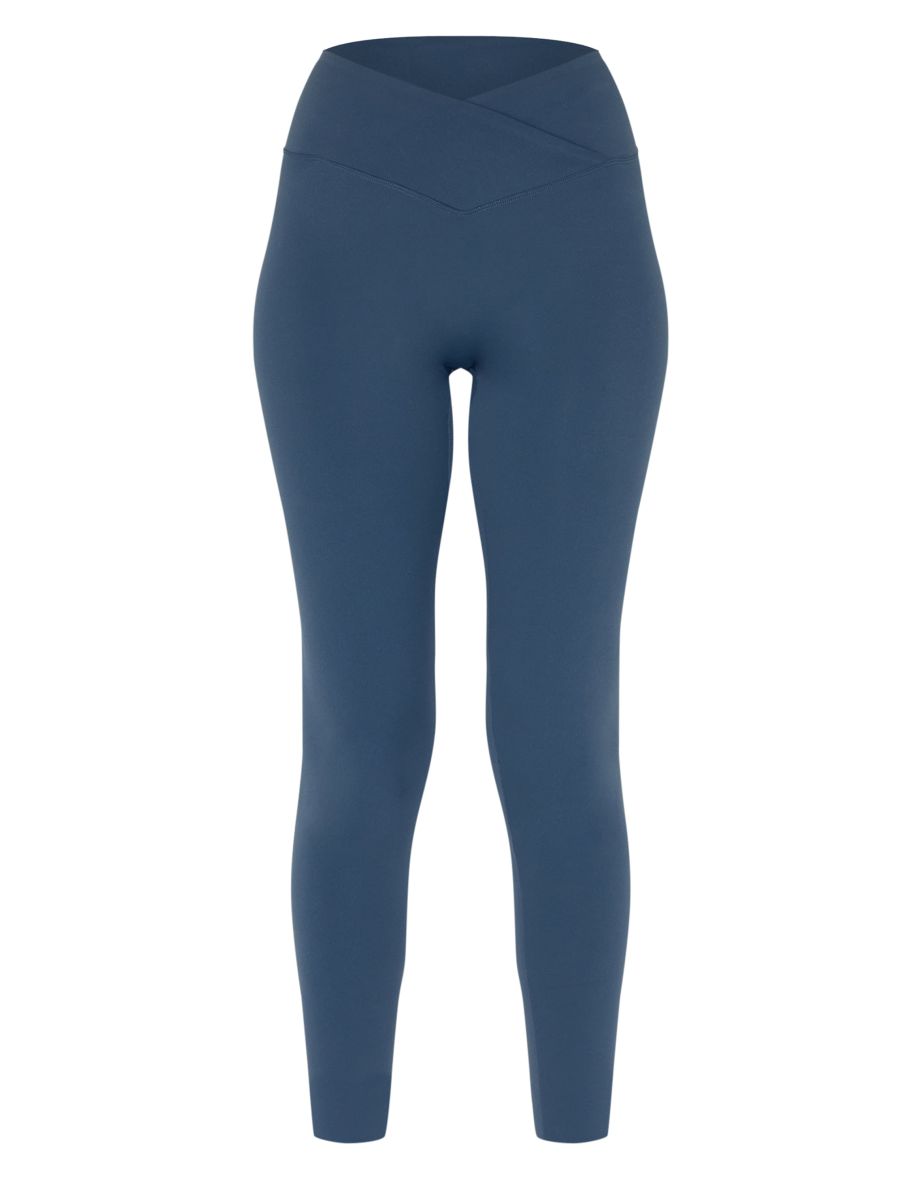 Midnight Blue Sculpt Wrap Waist Gym Leggings - 4