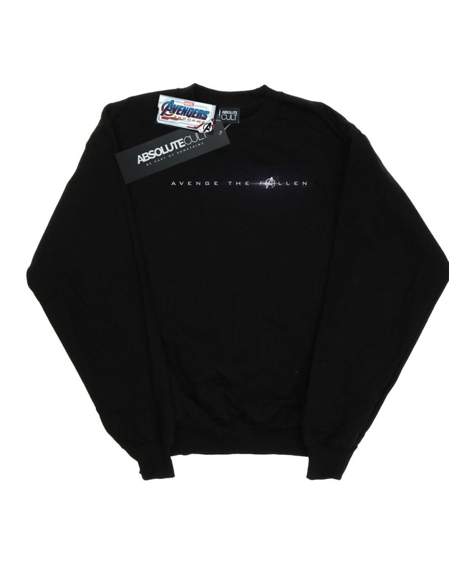 Marvel Girls Avengers Endgame Avenge The Fallen Text Sweatshirt - Black