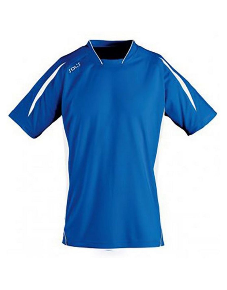 SOLS Mens Maracana 2 Short Sleeve Football T-Shirt - Royal Blue/White