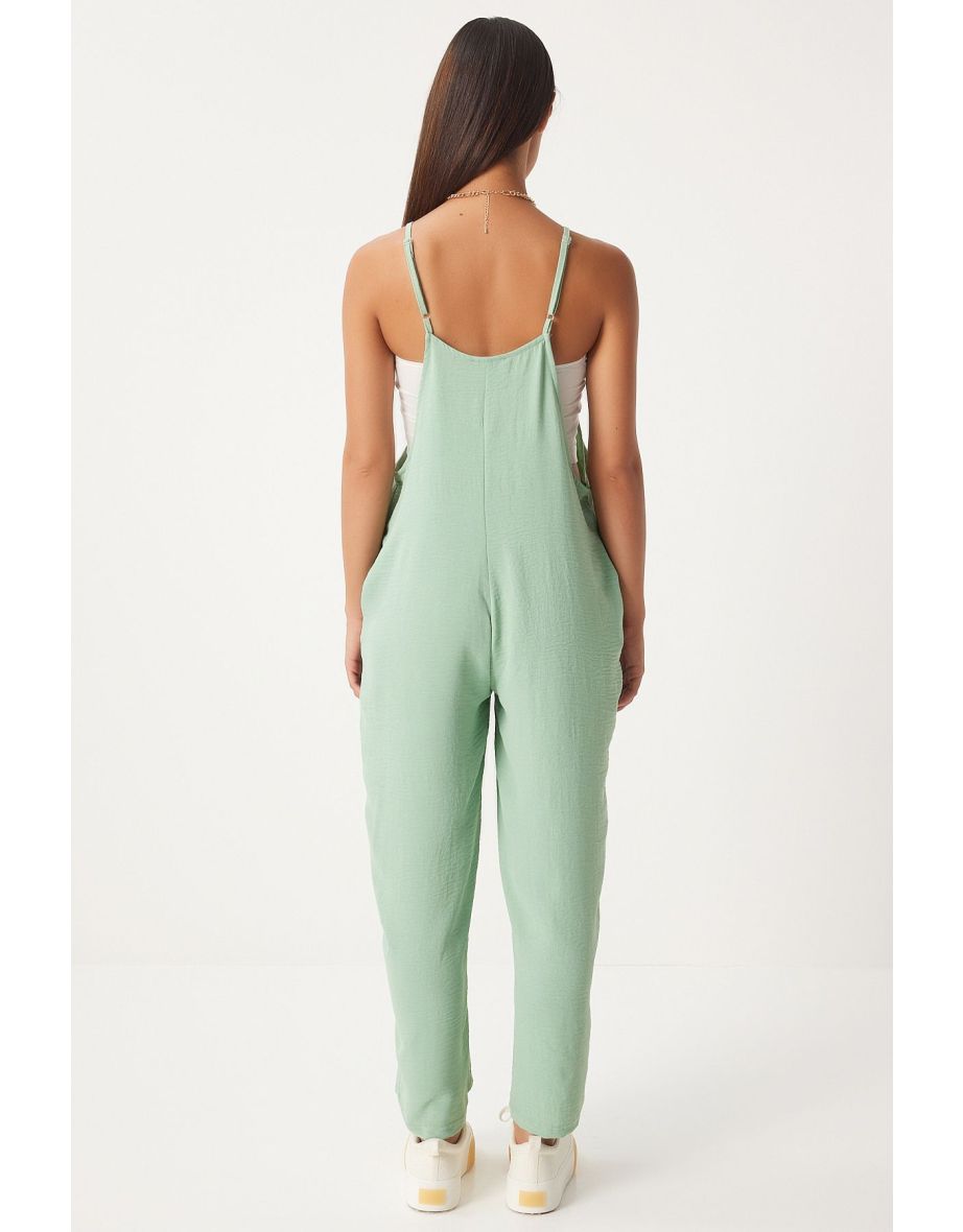 Women's Green Pocketed Gardener Overalls - 2