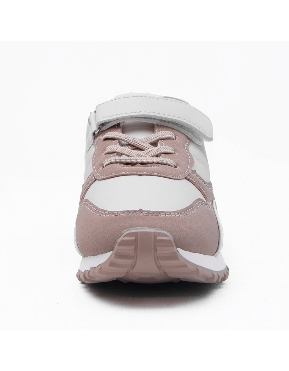 GRACIE FLATFORM TRAINERS WITH ELASTIC LACE & TOP STRAP IN CHAMPAGNE - 5