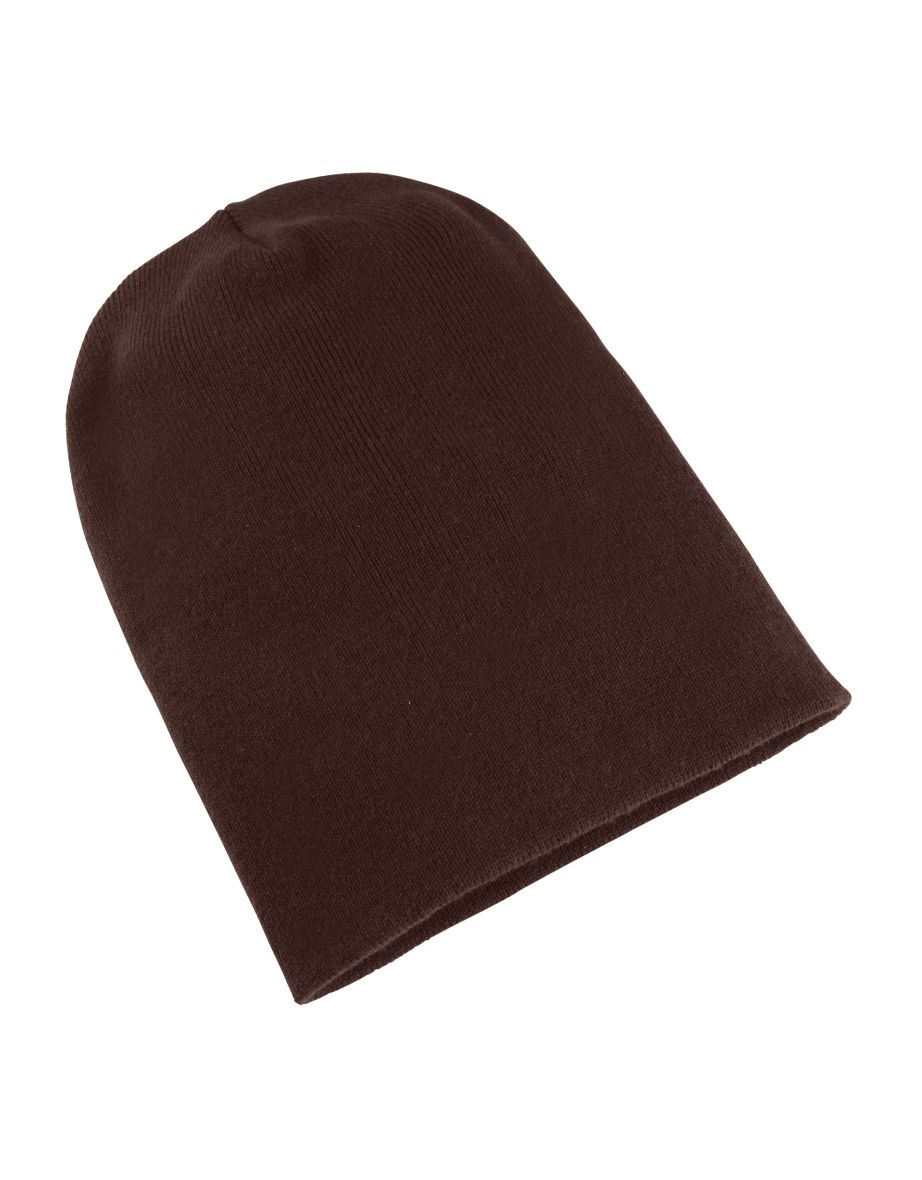 Yupoong Flexfit Unisex Heavyweight Long Beanie Winter Hat - Brown - 1