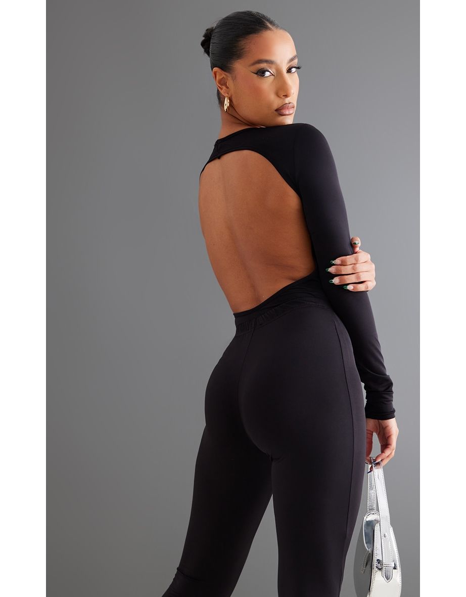 Black slinky bodysuit deals