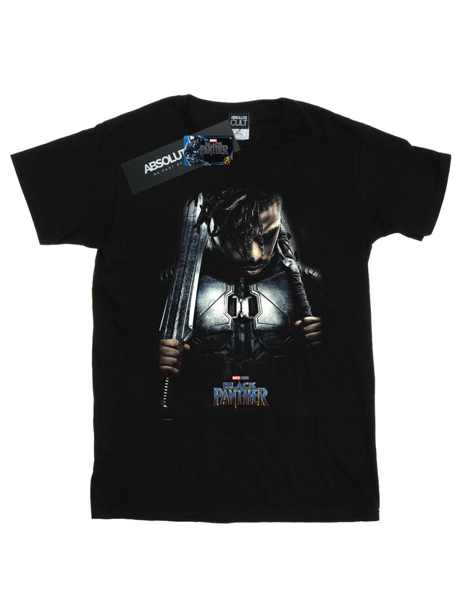 Marvel Boys Black Panther Killmonger Poster T-Shirt - Black - 1