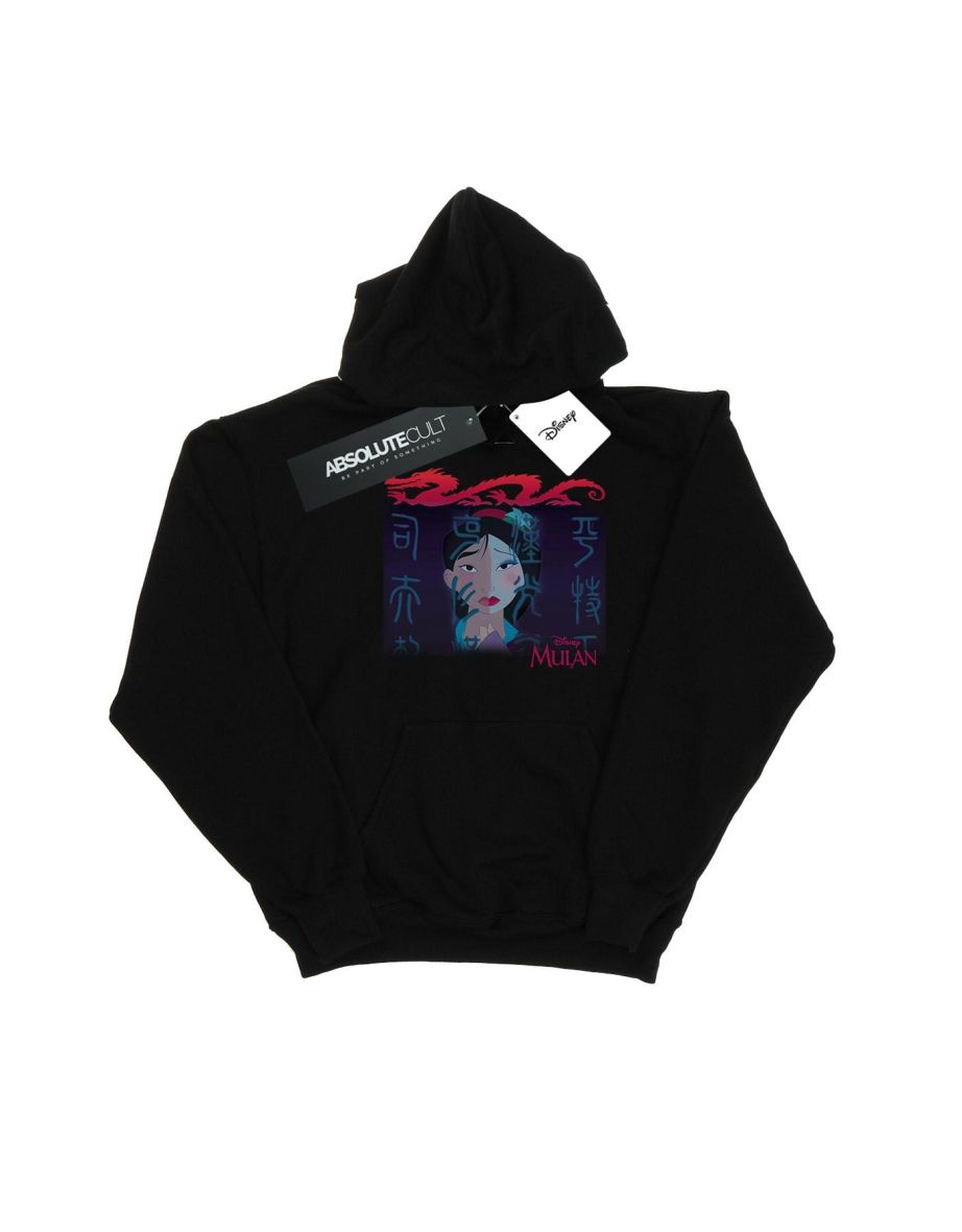 Disney Girls Mulan Geisha Face Hoodie - Black