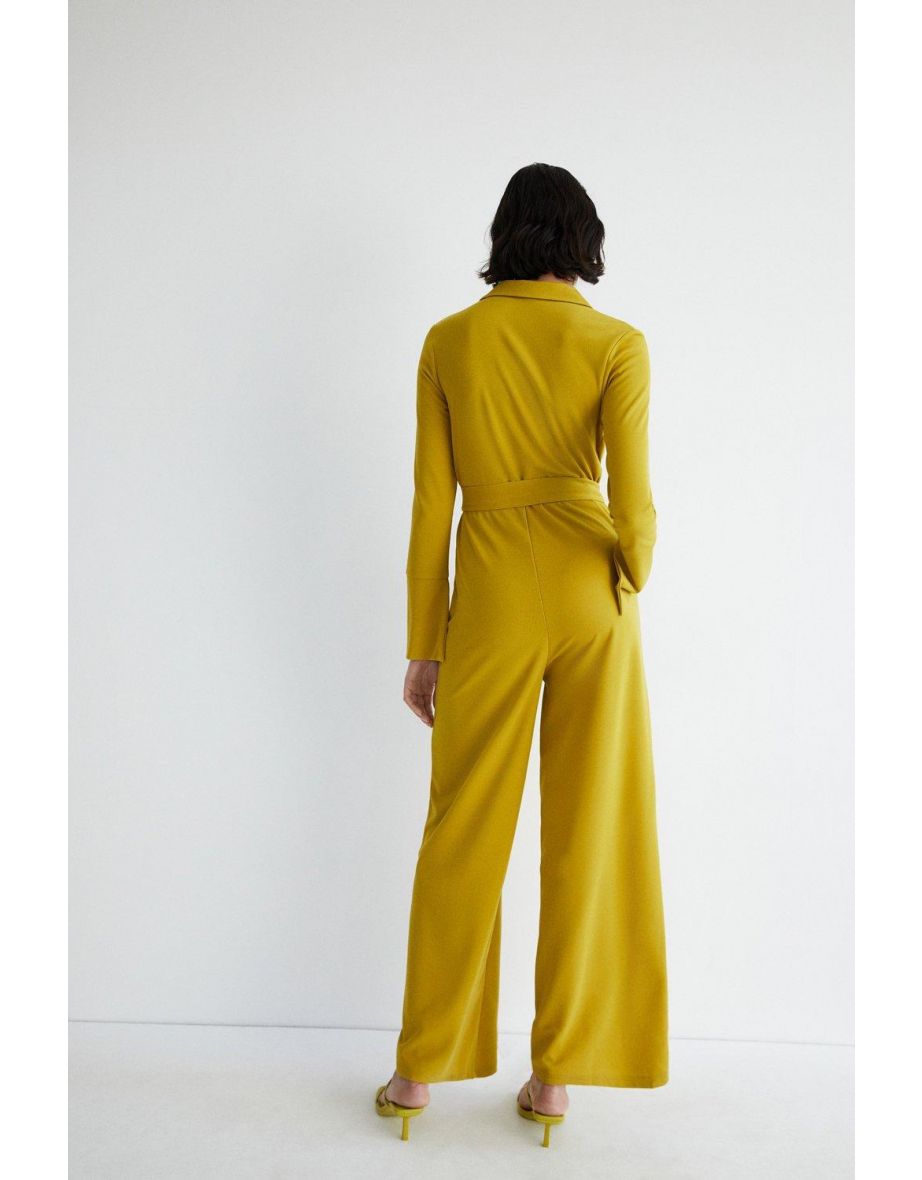 Jersey Crepe Statement Collar Jumpsuit - 2
