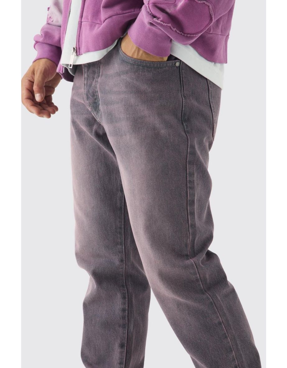 Slim Fit Washed Tinted Jeans - purple - 2