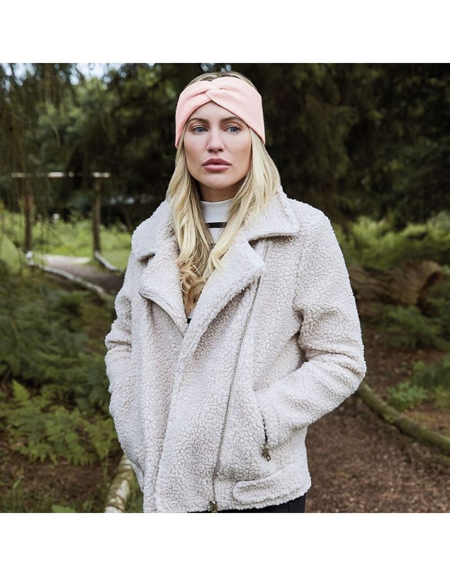 Beechfield Womens/Ladies Twist Knit Headband - Pastel Pink