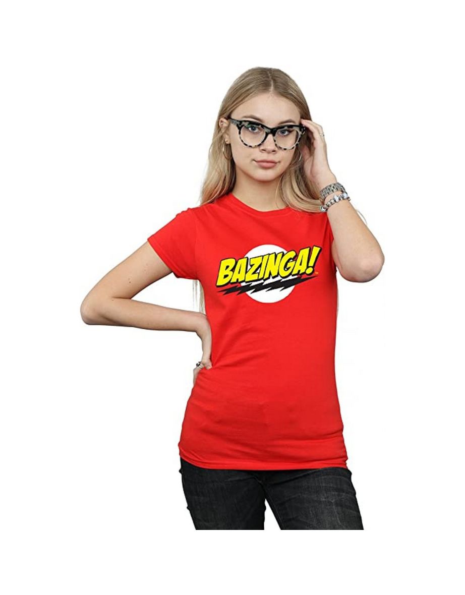 The Big Bang Theory Womens/Ladies Bazinga Cotton T-Shirt - Red