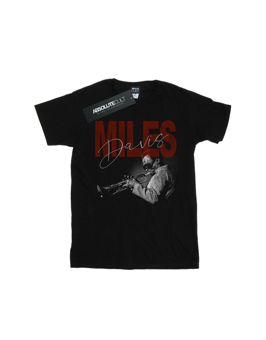 Miles Davis Mens Distressed Photo T-Shirt - Black