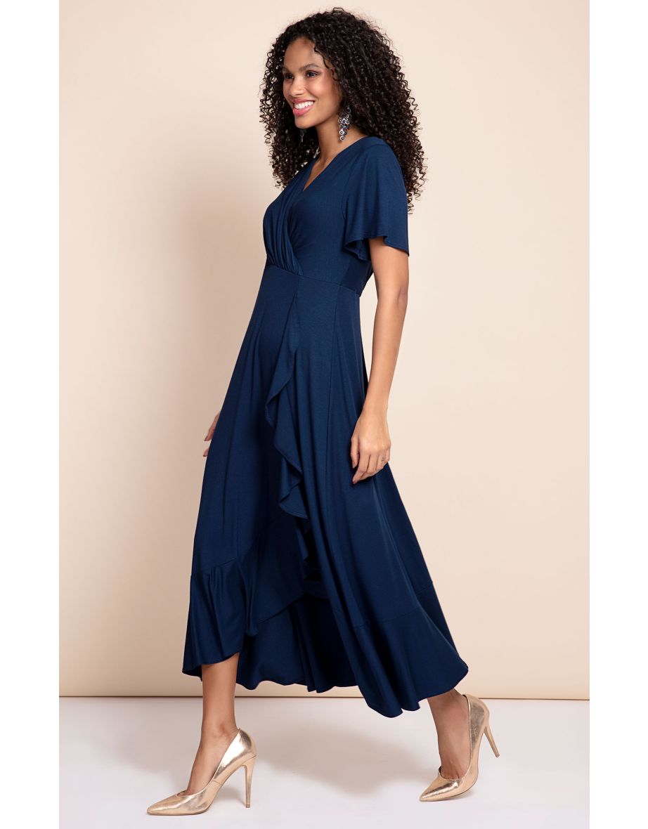 Waterfall Dress Navy - 4