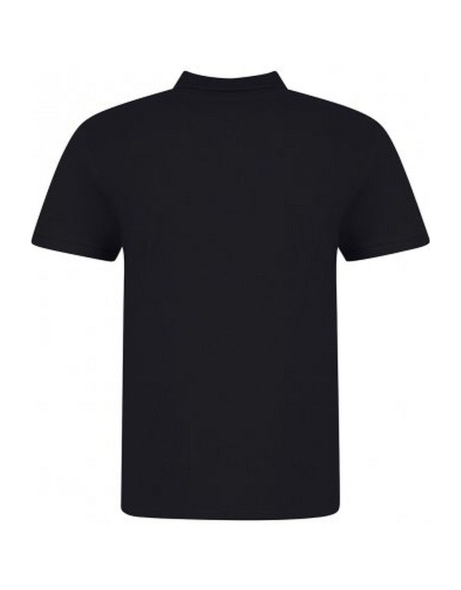 Awdis Mens Piqu Cotton Short-Sleeved Polo Shirt - Deep Black - 1