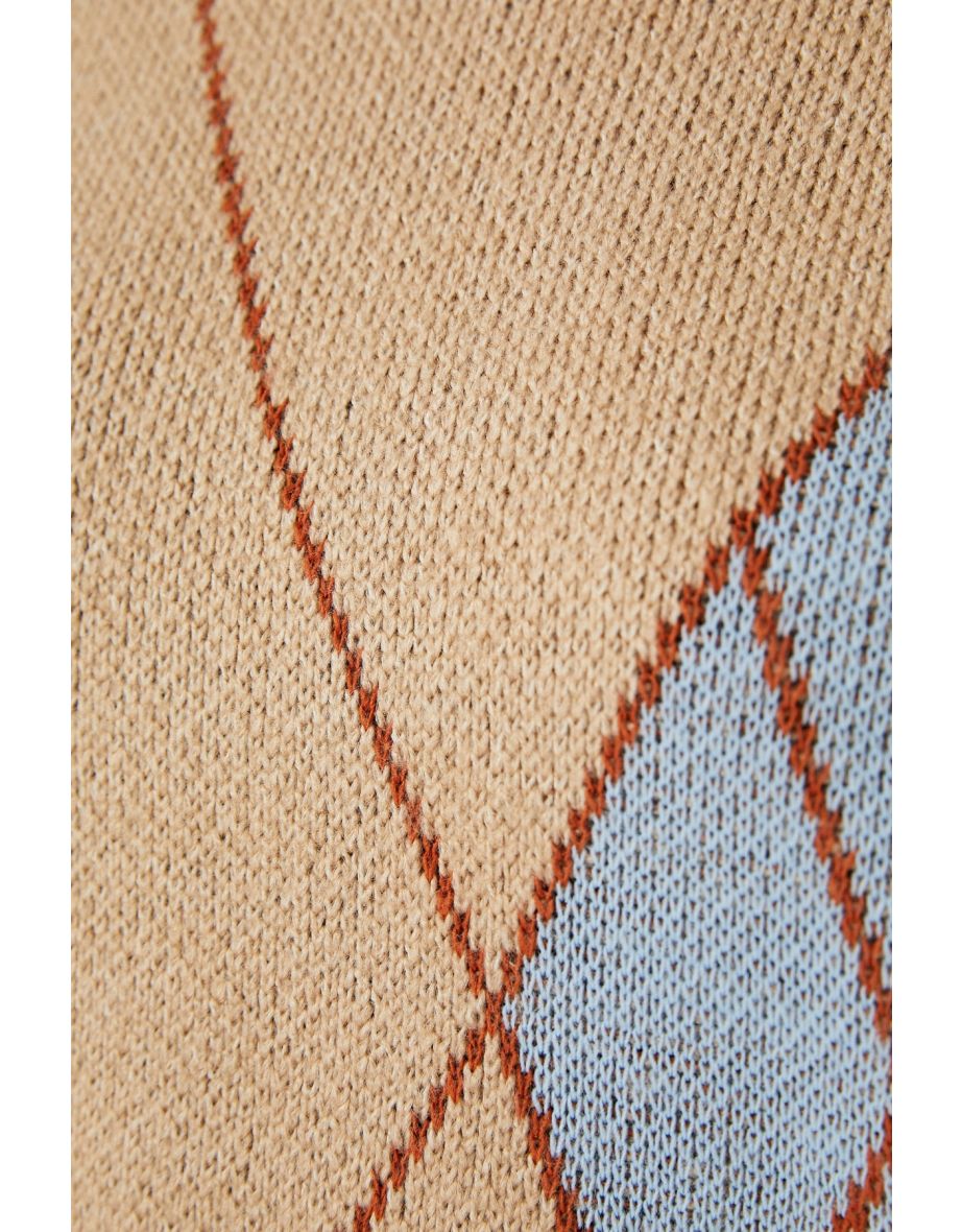 Women's Camel Hair Patterned Sweater - 5