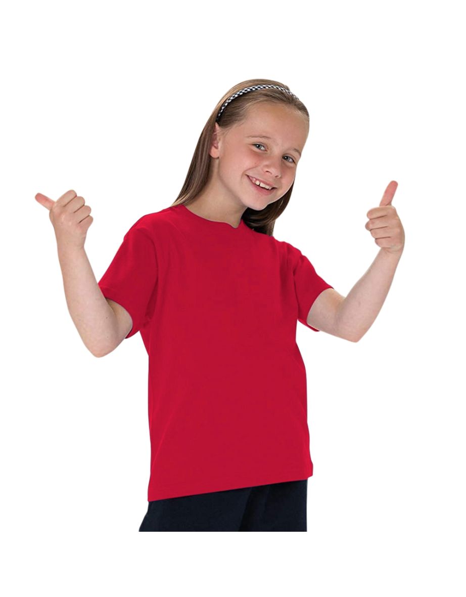 Jerzees Schoolgear Childrens Classic Plain T-Shirt (Pack of 2) - Classic Red - 1
