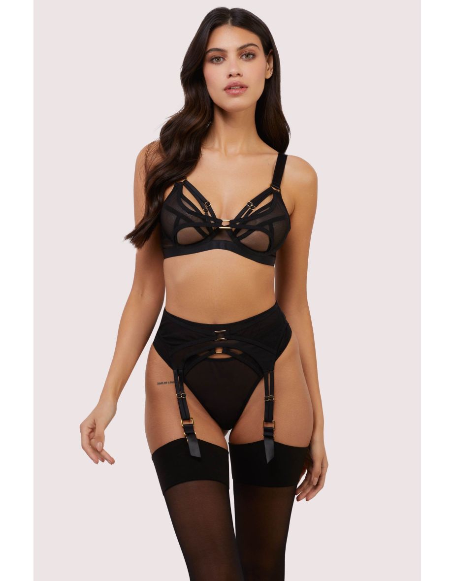 Holland Strappy Fishnet and Mesh Suspender Belt