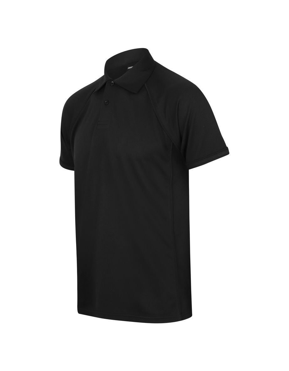 Finden & Hales Mens Piped Performance Sports Polo Shirt - Black/Black - 2
