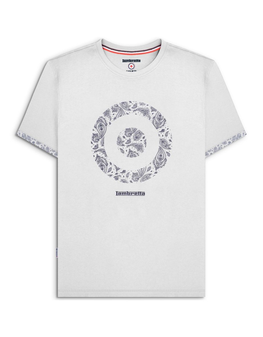 Lambretta Mens Paisley Target Short Sleeve T-Shirt