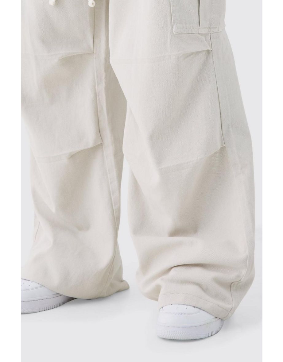 Extreme Baggy Fit Cargo Trousers In Ecru - ecru - 2