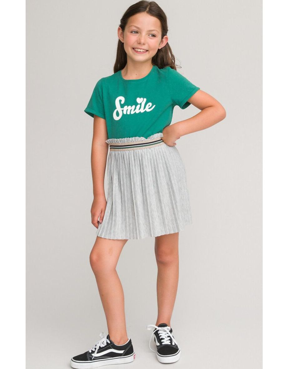 Pleated Skirt with Elasticated Waist