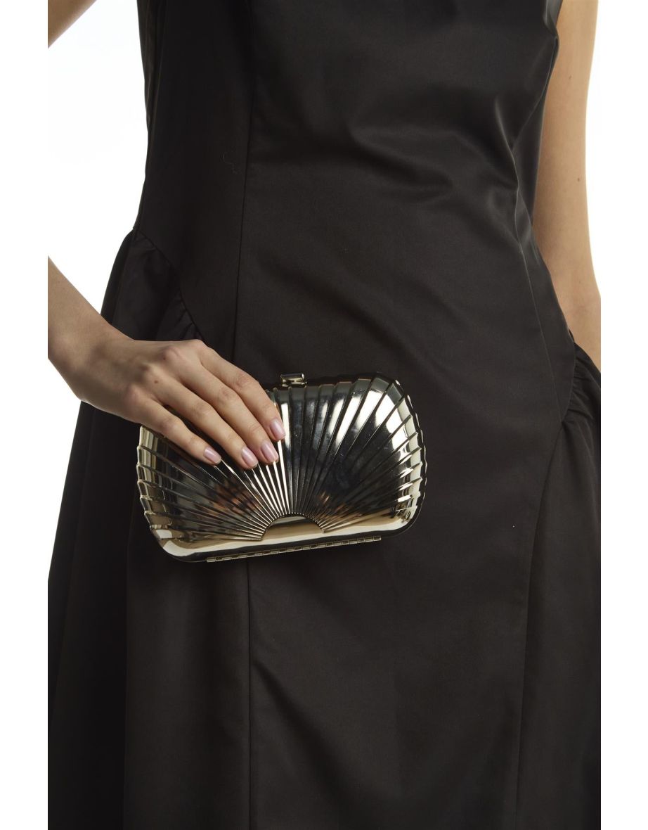 Silver Structed Box Clutch-Bag - 1