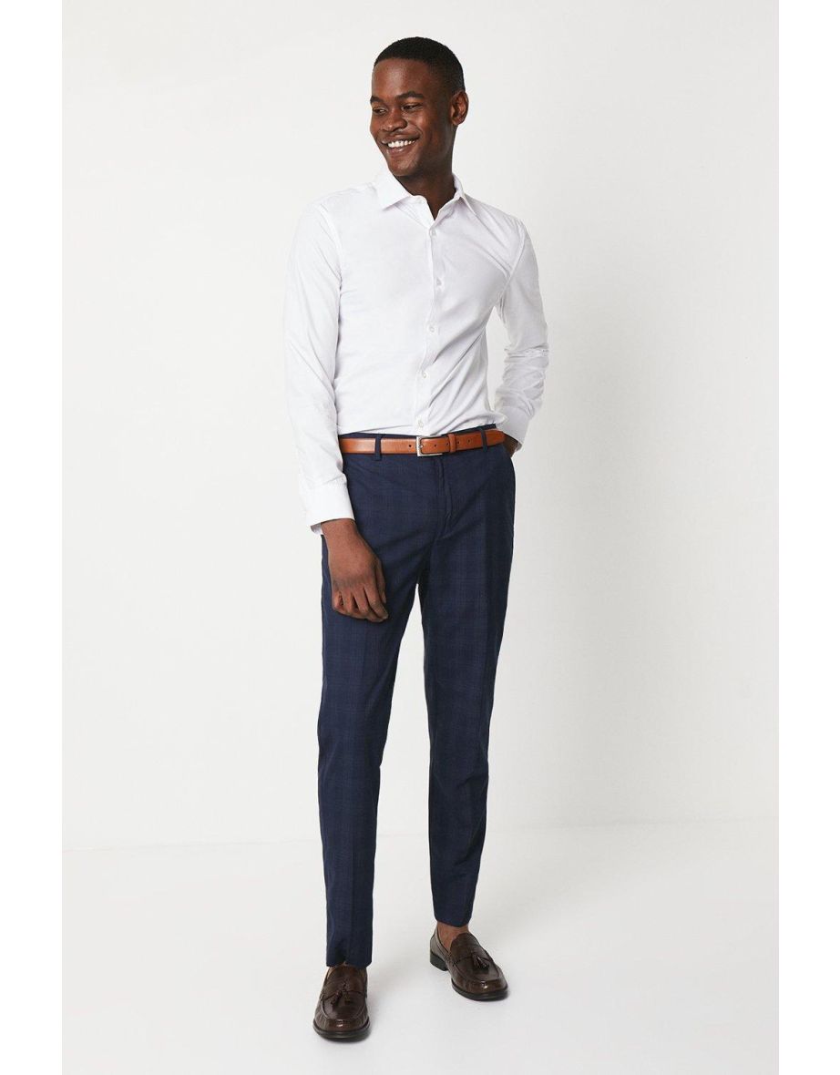 Slim Fit Check Smart Trouser