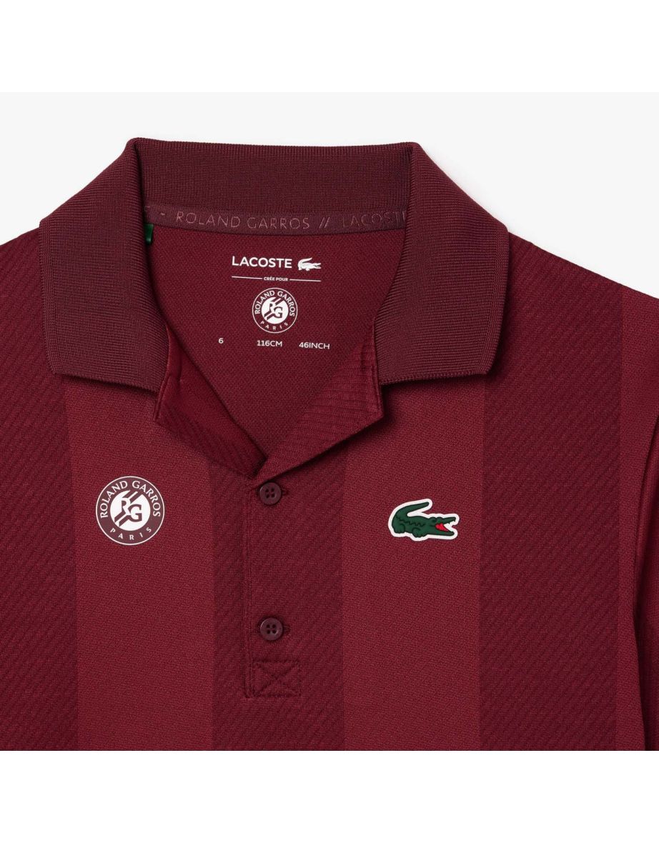 Boy's Lacoste Juniors Roland-Garros Edition Polo Shirt in Pink - 3