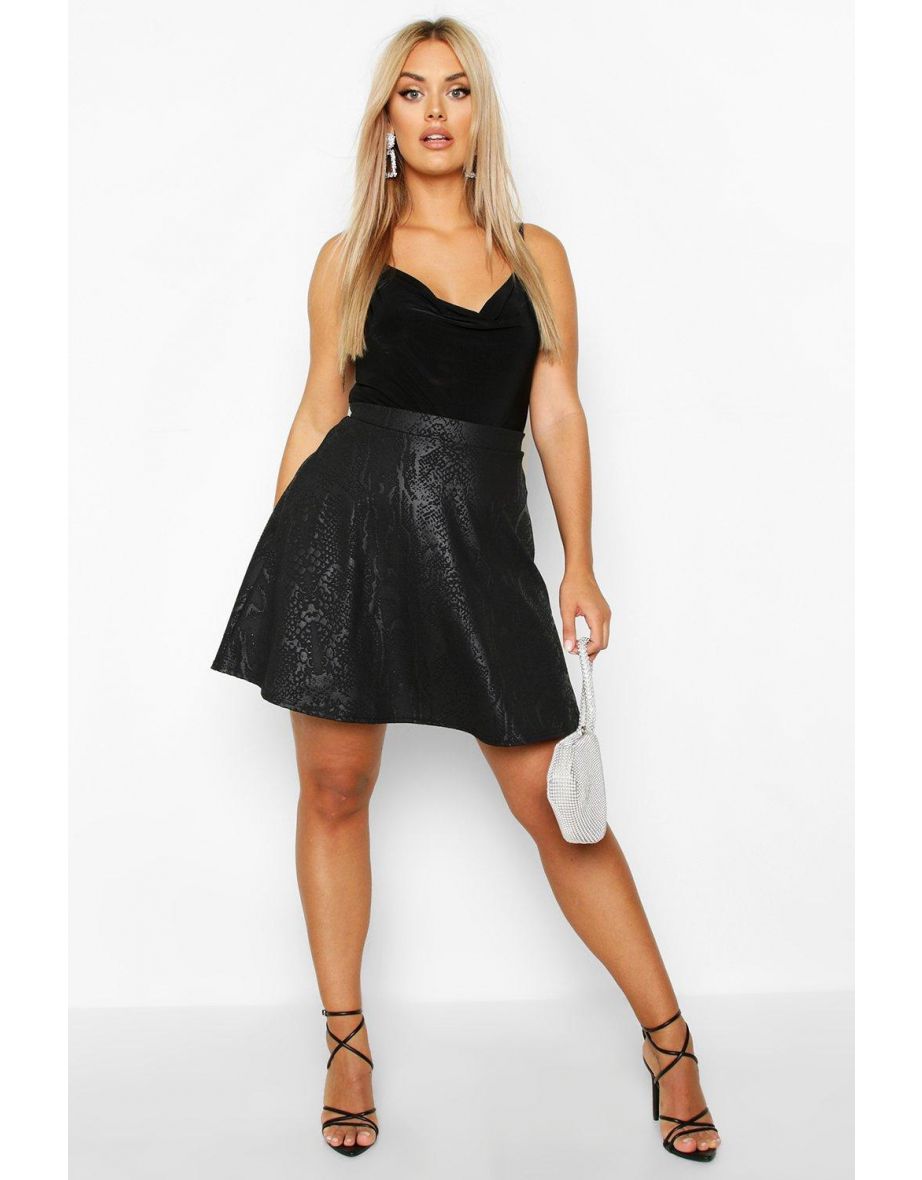 Plus size pu skater skirt best sale