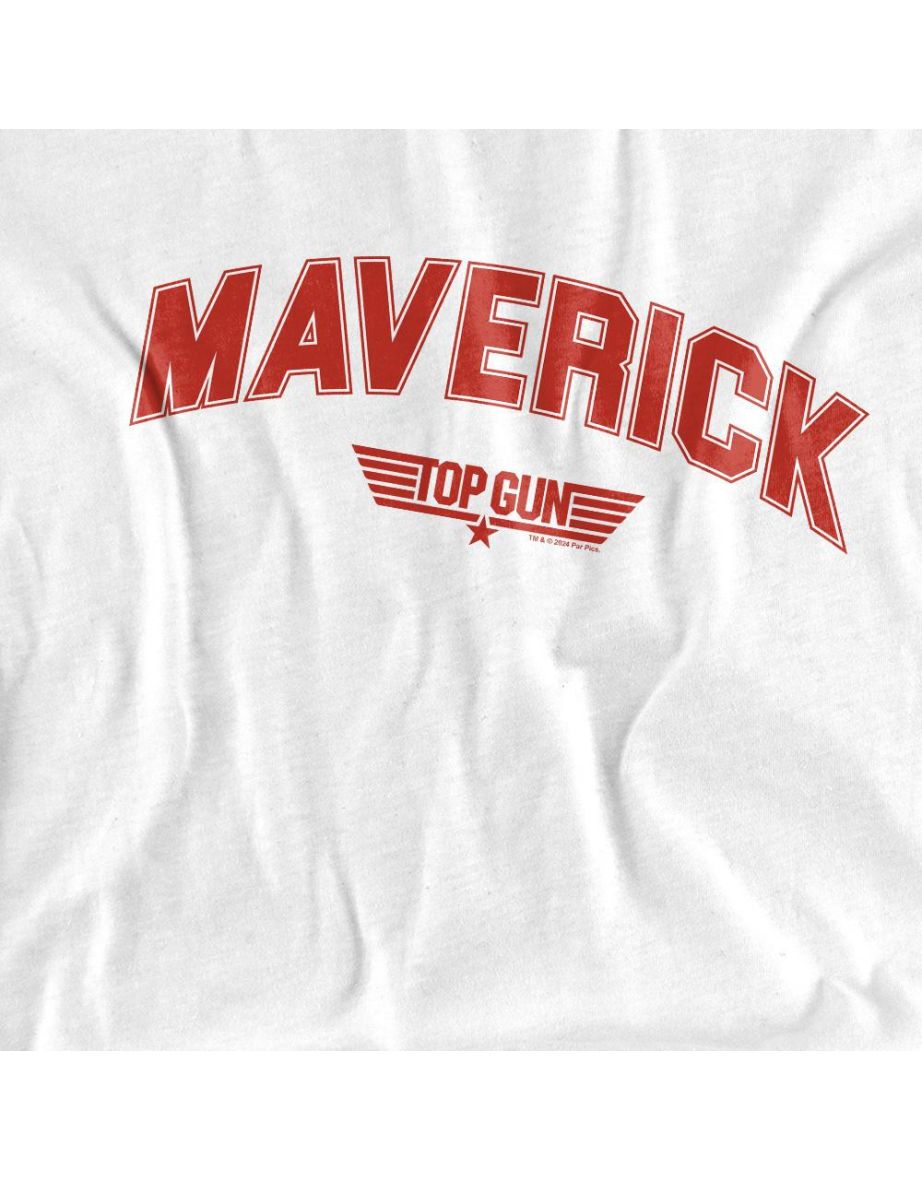 Top Gun Unisex Adult Maverick Varsity T-Shirt - White - 3