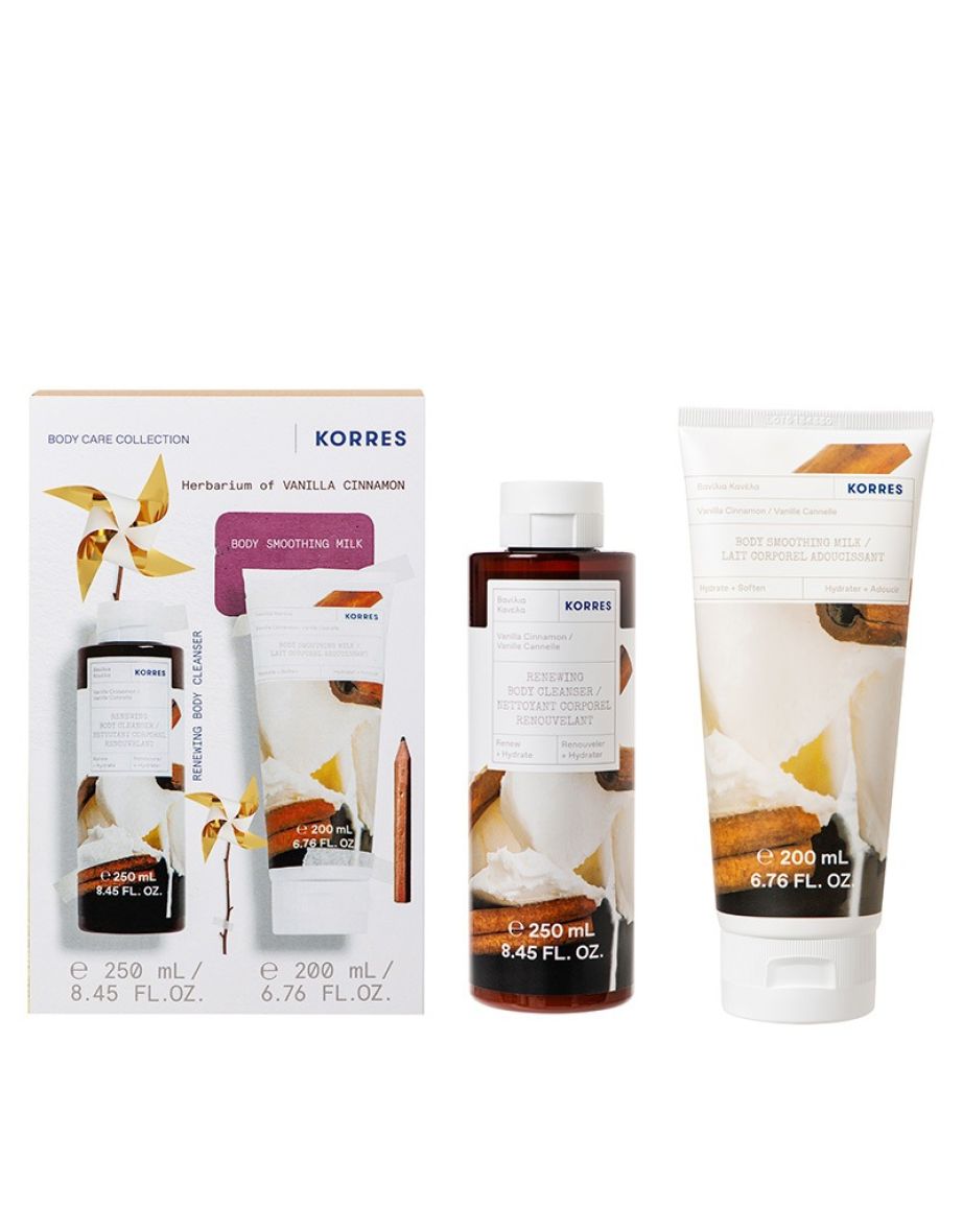Korres Gift Set Vanilla Cinnamon Showergel 250ml & Bath Milk 200ml Gif