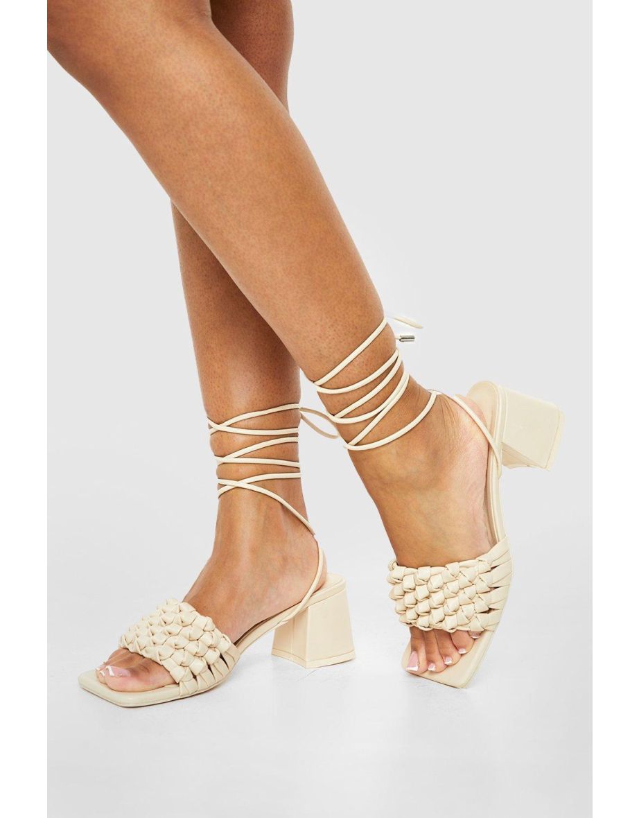 Cream wide outlet fit heeled sandals