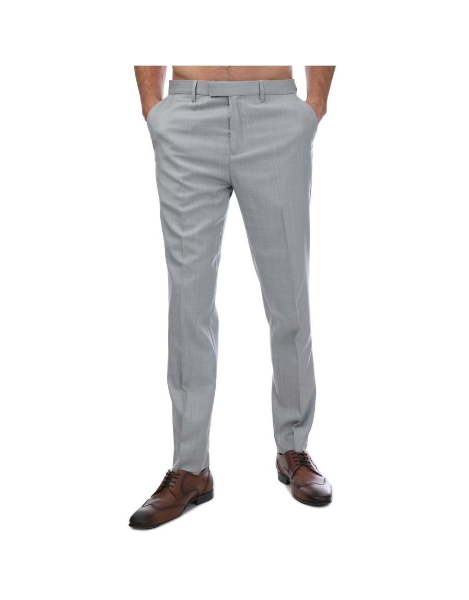 Men's Ted Baker Byront Slim Fit Wool Trousers in Grey
