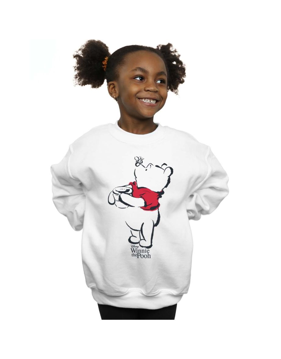 Disney Girls Winnie The Pooh Drawing Sweatshirt - White
