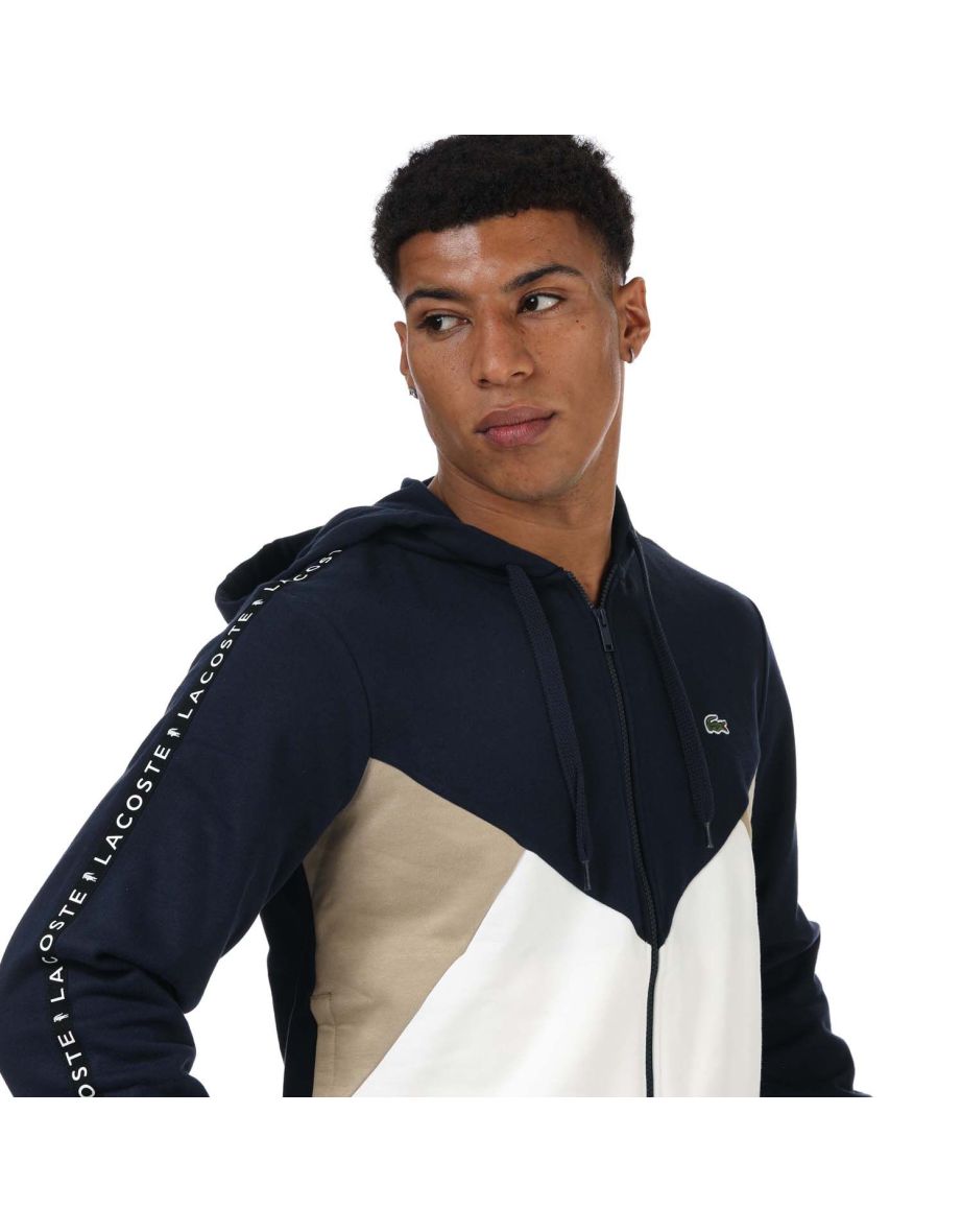Men's Lacoste Coloublock Lettered Fleece Zip-Up Hoodie in other - 5