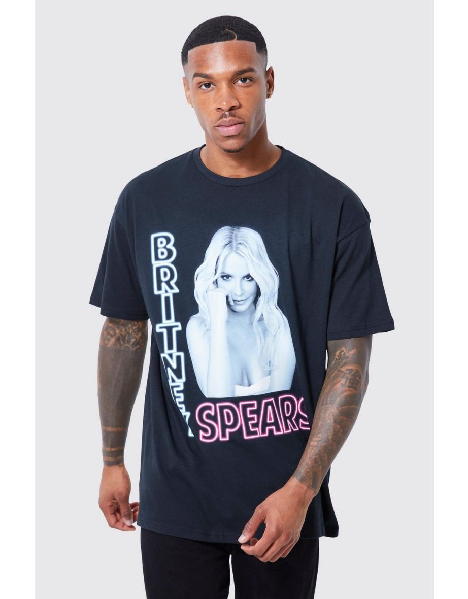 Oversized Britney Spears License T-shirt - black