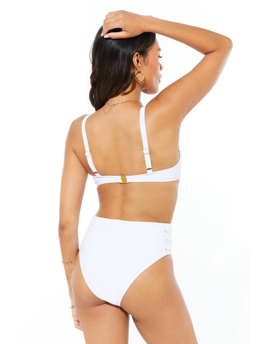 Woven High Waisted Bikini Briefs - 3