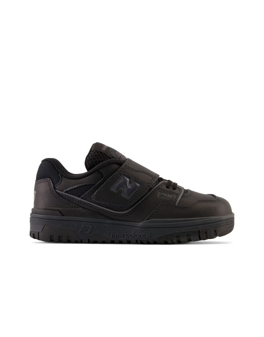 Boy's New Balance Juniors 550 Bungee Lace with Top Strap Shoes in Black