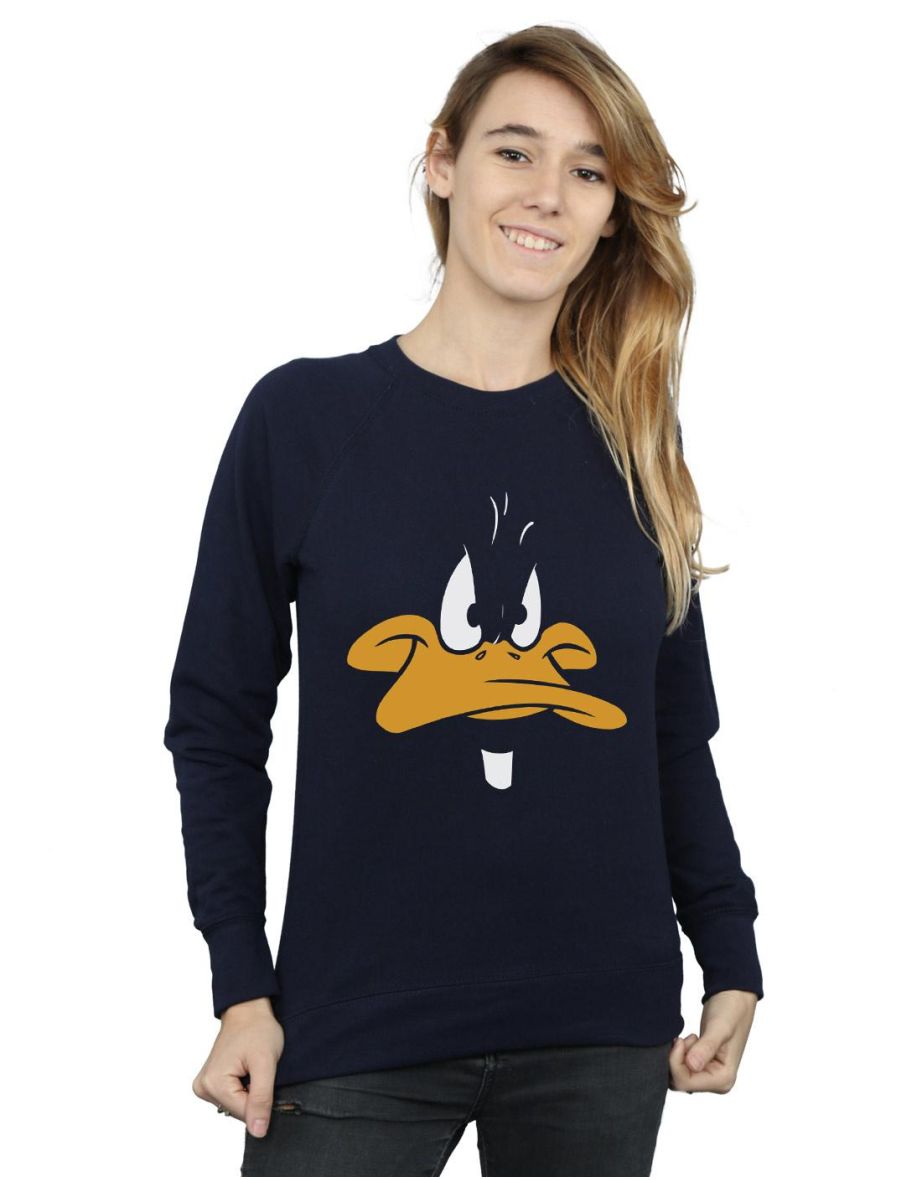 Looney Tunes Womens/Ladies Daffy Duck Face Sweatshirt