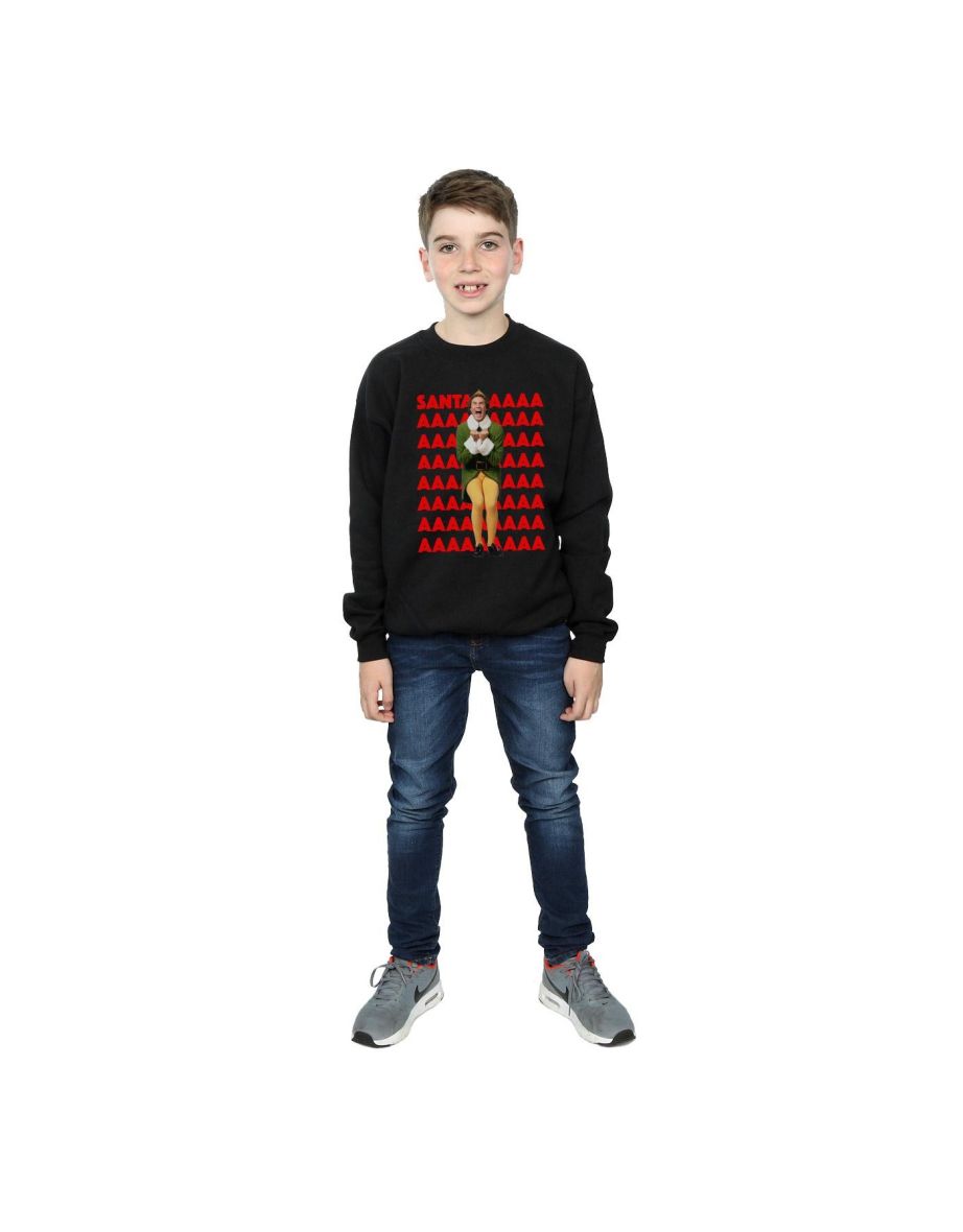 Elf Boys Buddy Santa Scream Sweatshirt - Black - 3