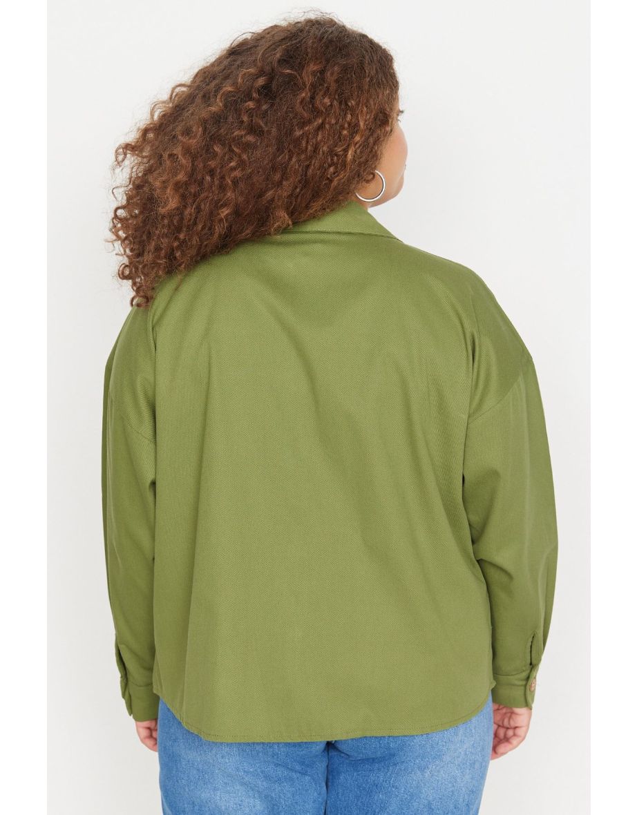 Khaki Color Shirt with Pocket Detail - 4