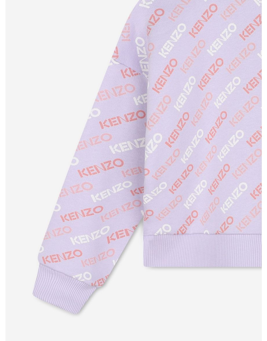 KENZO Girls Logo Print Sweatshirt in Purple - 3