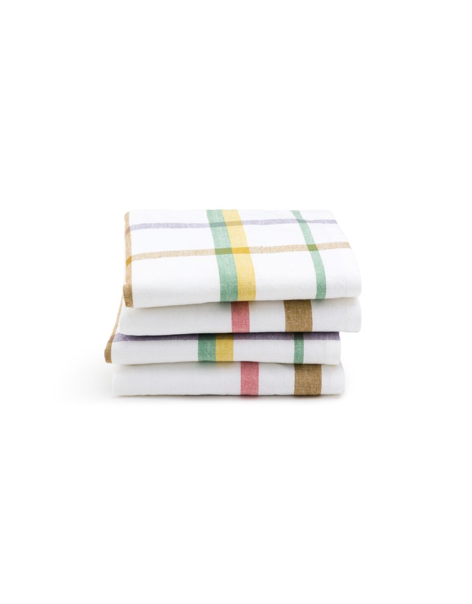Set of 4 Breda Checked 100% Washed Cotton Napkins - 1