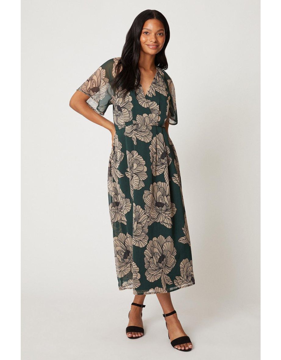 Wallis green 2024 wrap dress