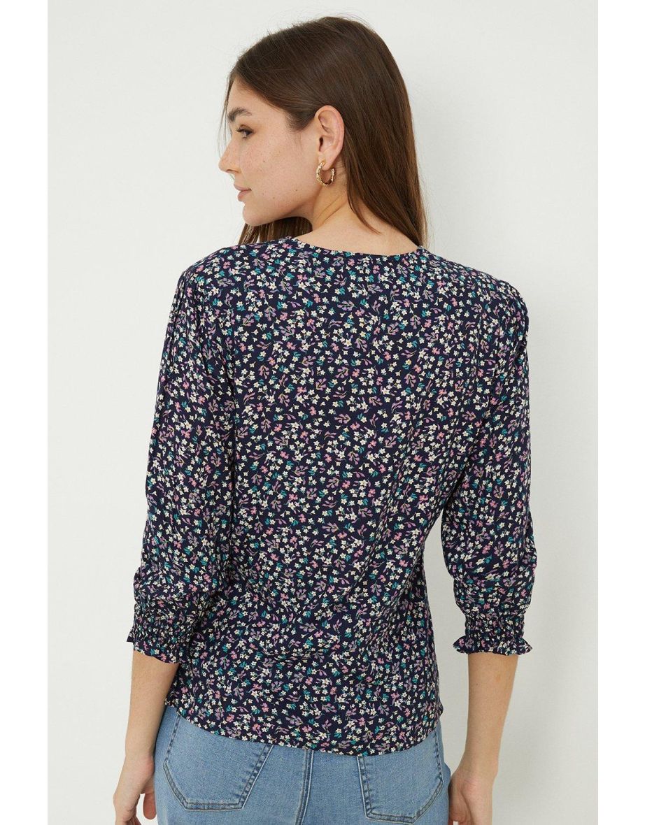 V Neck Lace Insert Top - 2
