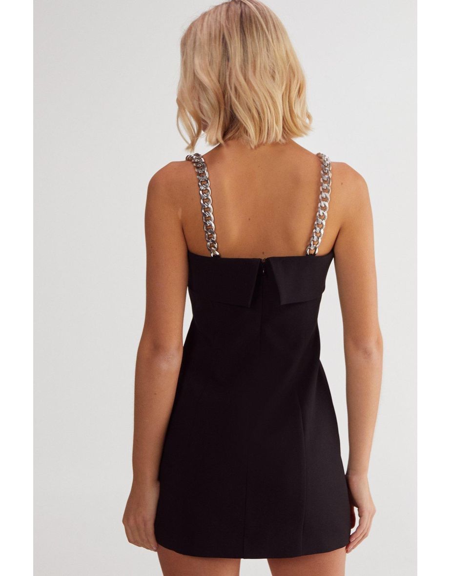 Premium Chain Trim Strap Dress - 3